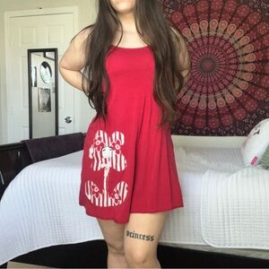 2000s red and flower white dress - cute and unique #different #vintage #doll